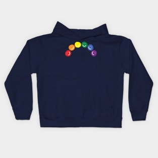 Smiley Faces Rainbow Pride Curve Kids Hoodie